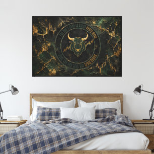 Smaragd Ader Stier Discipline Ontwerp Canvas Afdruk