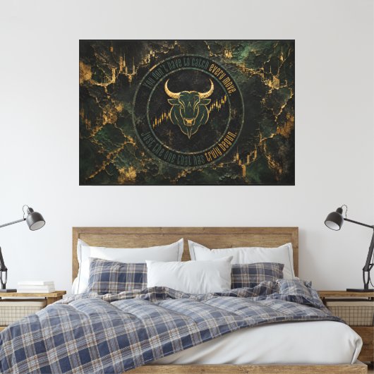 Smaragd Ader Stier Discipline Ontwerp Canvas Afdruk (Insitu (Slaapkamer))