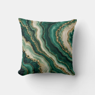 Smaragd Agate Goud Mineraal Golven Kussen