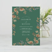 Smaragd Ambergroene Eucalyptus Bruiloft Kaart (Staand voorkant)