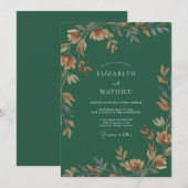 Smaragd Ambergroene Eucalyptus Bruiloft Kaart (Voorkant / Achterkant)