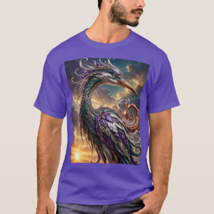 Smaragd Amethyst Zilveren Reiger, Koperen Wervelen T-shirt