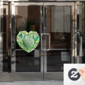 Smaragd Aquarel Hart 55e Huwelijksjubileum Raamsticker (Kantoordeur)