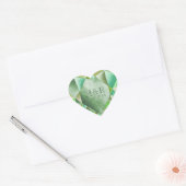 Smaragd Aquarel Hart 55e Trouwdag Sticker (Envelop)