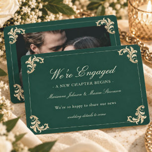 Smaragd Barok Foto Verlovingsaankondiging Save The Date