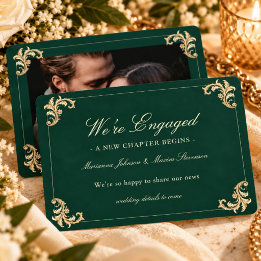 Smaragd Barok Foto Verlovingsaankondiging Save The Date