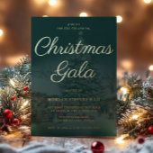 Smaragd Bedrijfs Kerstgala Feest Goud Folie Uitnodiging