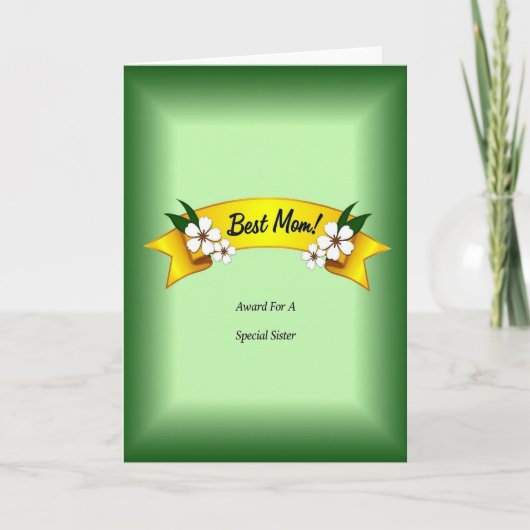 Smaragd Best Mom Script Kaart (Voorkant)