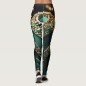 Smaragd Betovering: Een Visie van Regal Opulence Leggings (Achterkant)