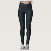 Smaragd Blauwe Streep Leggings (Voorkant)