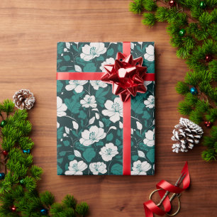 Smaragd Bloem Naadloos Patroonontwerp Cadeaupapier