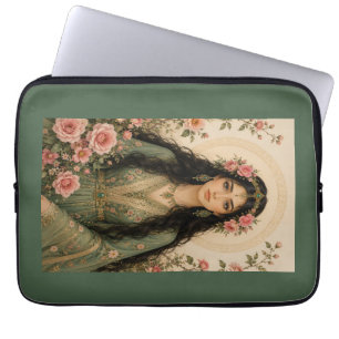 Smaragd Bloemendame Vliesdeken Perzisch Roze Laptop Sleeve