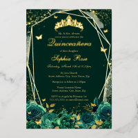 Smaragd Bloemenvlinder Tiara Quinceanera