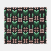 Smaragd & Blush Botanische Fleece Deken (Voorkant (Horizontaal))