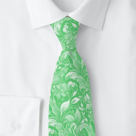 Smaragd Botanische Batik Stropdas