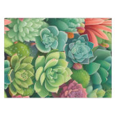Smaragd Botanische Succulente Elegantie Tafelkleed (Voorkant (Horizontaal))