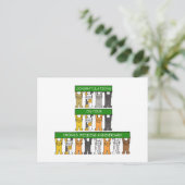 Smaragd Bruiloft Jubileum Cartoon Katten Briefkaart (Staand voorkant)
