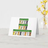 Smaragd Bruiloft Jubileum Cartoon Katten Kaart (Gele Bloem)