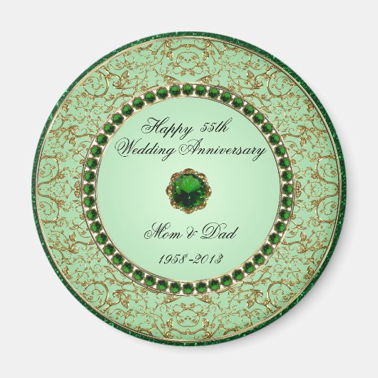 Smaragd Bruiloft Jubileum Magnet (Voorkant)