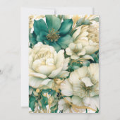 Smaragd, Crème, en Gouden Bloemenhuwelijk Kaart (Achterkant)