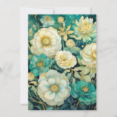 Smaragd, Crème, en Gouden Bloemenhuwelijk Kaart (Achterkant)