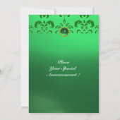 SMARAGD DAMAST EDELSTEEN MONOGRAM groen Kaart (Achterkant)