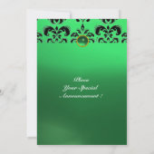 SMARAGD DAMAST EDELSTEEN MONOGRAM groen zwart Kaart (Achterkant)