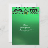 SMARAGD DAMAST EDELSTEEN MONOGRAM groen zwart Kaart (Achterkant)
