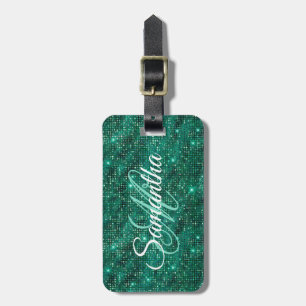 Smaragd Diamant Bezette Folie Fancy Monogram Bagagelabel