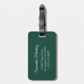 Smaragd Diamant Bezette Folie Fancy Monogram Bagagelabel (Achterkant verticaal)