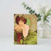 Smaragd door Alphonse Mucha -  Art Nouveau Briefkaart (Staand voorkant)