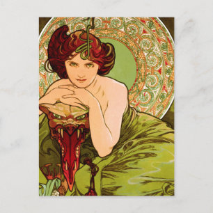 Smaragd door Alphonse Mucha -  Art Nouveau Briefkaart