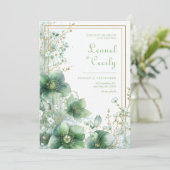 Smaragd Doorzichtige Hellebore Botanisch Frame Kaart (Staand voorkant)
