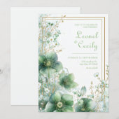 Smaragd Doorzichtige Hellebore Botanisch Frame Kaart (Voorkant / Achterkant)