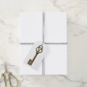 Smaragd Edelsteen Antieke Sleutel Cadeaulabel (Met Touw)