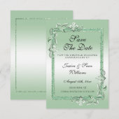 Smaragd Edelsteen & Glitter 55ste Huwelijkjubileum Save The Date (Voorkant / Achterkant)