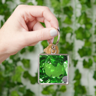 Smaragd edelsteen, groene sleutelhanger