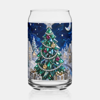 Smaragd Edelsteen Kerstboom Diamant Dorp Blikvorm Glas