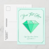 Smaragd edelsteen. Sieraden. 55 Trouwjubileum Briefkaart (Voorkant / Achterkant)