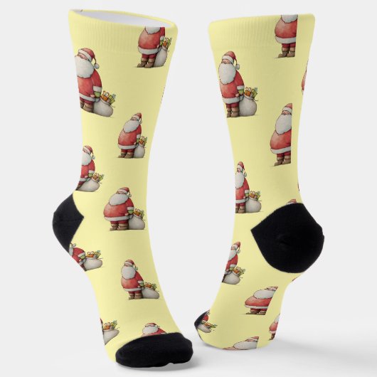 Smaragd Eenvoudig Schattig Kerstman Sokken (Gebogen)