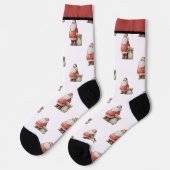 Smaragd Eenvoudig Schattig Kerstman Sokken (Links)