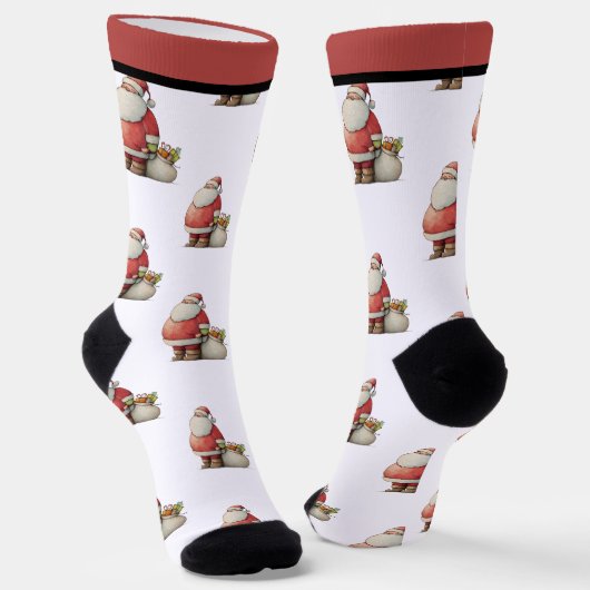 Smaragd Eenvoudig Schattig Kerstman Sokken (Gebogen)