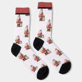 Smaragd Eenvoudig Schattig Kerstman Sokken (Rechts)