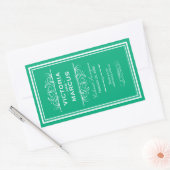 Smaragd Elegant Bruiloft Monogram Wijnfles Rechthoekige Sticker (Envelop)