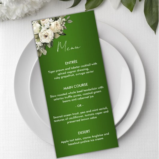 Smaragd Elegantie Bruiloft Menu