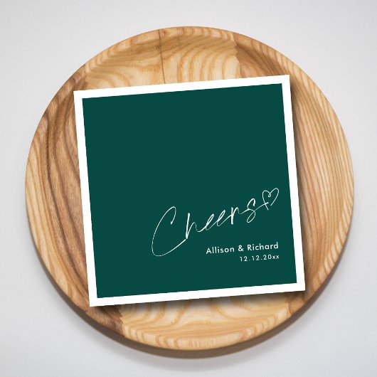 Smaragd Elegantie! Gepersonaliseerde Proost Bruilo Servet