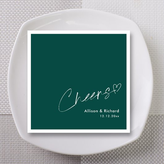 Smaragd Elegantie! Gepersonaliseerde Proost Bruilo Servet