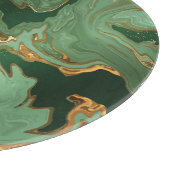Smaragd Elegantie: Gouden Marmeren Luxe Snijplank (Hoek)