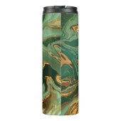 Smaragd Elegantie: Gouden Marmeren Luxe Thermosbeker (Achterkant)