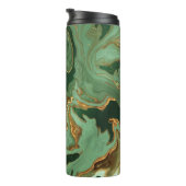 Smaragd Elegantie: Gouden Marmeren Luxe Thermosbeker (Geroteerd rechts)